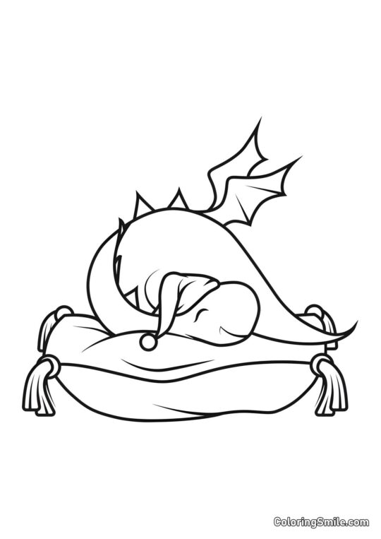 Сплячий малюк-дракон - Розмальовка