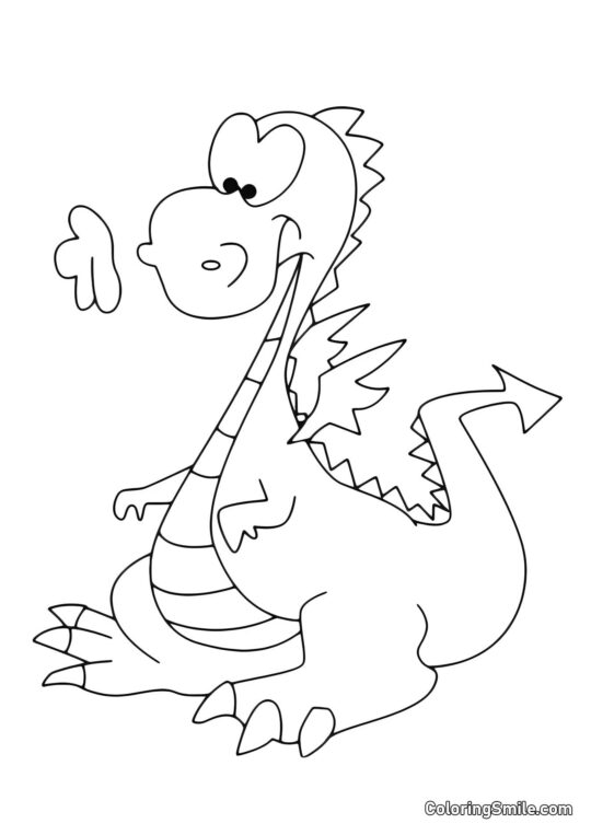 Смішний малюк-дракон - Розмальовка