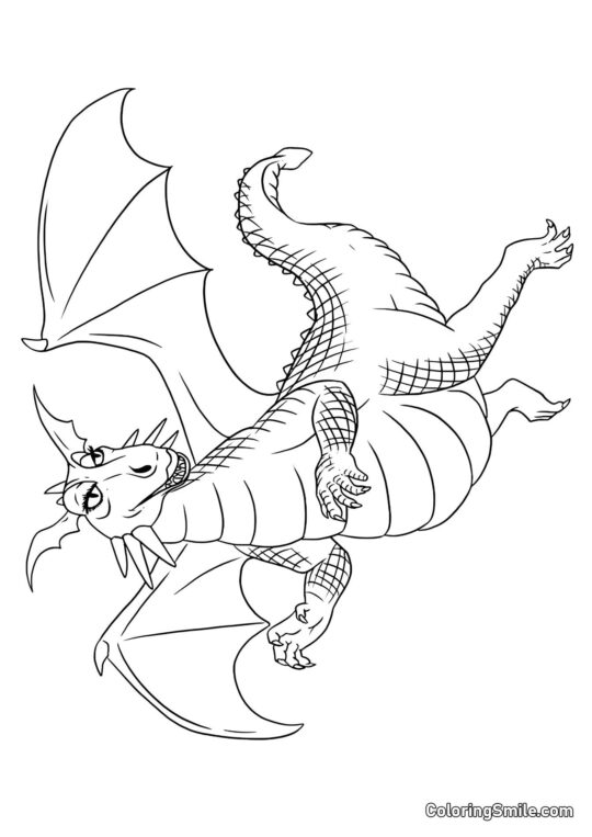 Дракон-дівчина - Розмальовка
