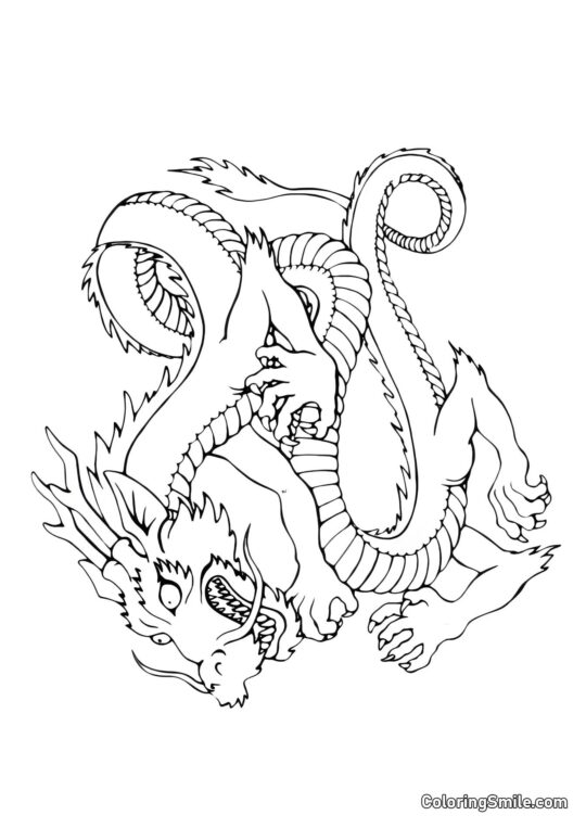 Атакуючий дракон - Розмальовка