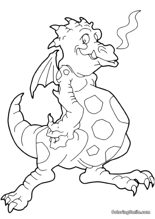Смішний дракон - Розмальовка