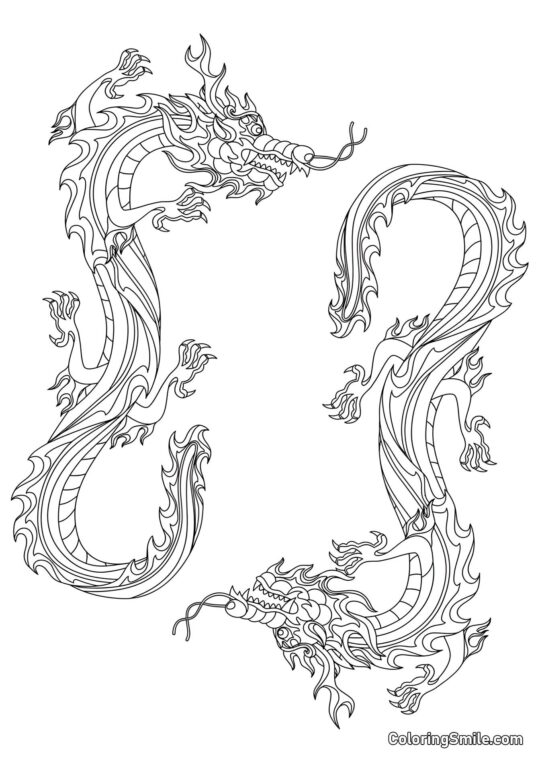 Вогняні дракони - Розмальовка