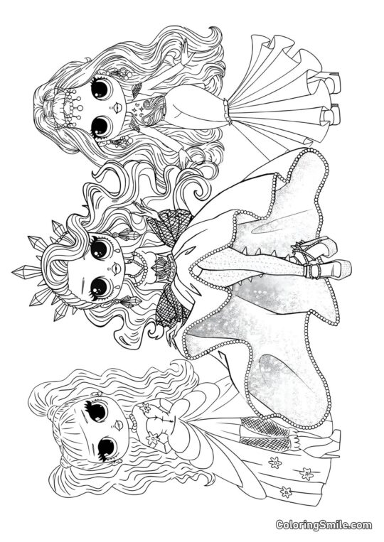 LOL OMG Друзі в Сукнях - Розмальовка