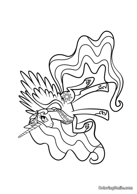 Принцеса Селестія з My Little Pony - Розмальовка