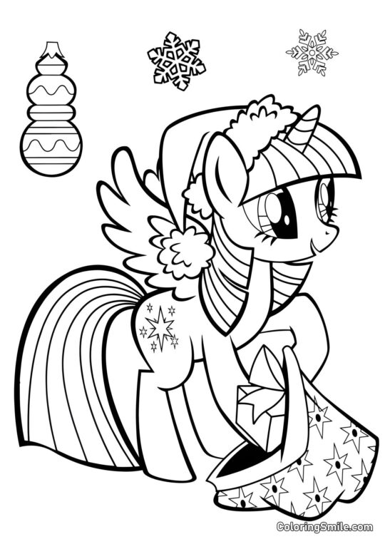 Іскра з Новорічними Подарунками - Розмальовка