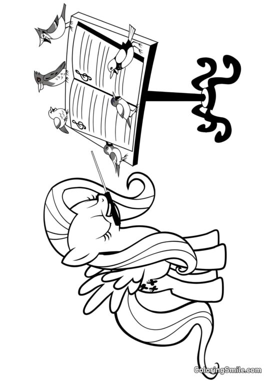 Флаттершай Поні - Розмальовка