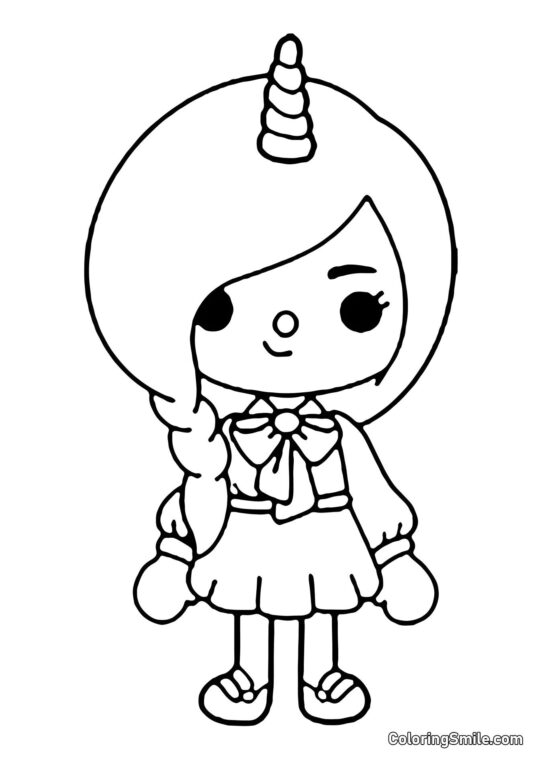 Тока Бока дівчина-єдиноріг - Розмальовка