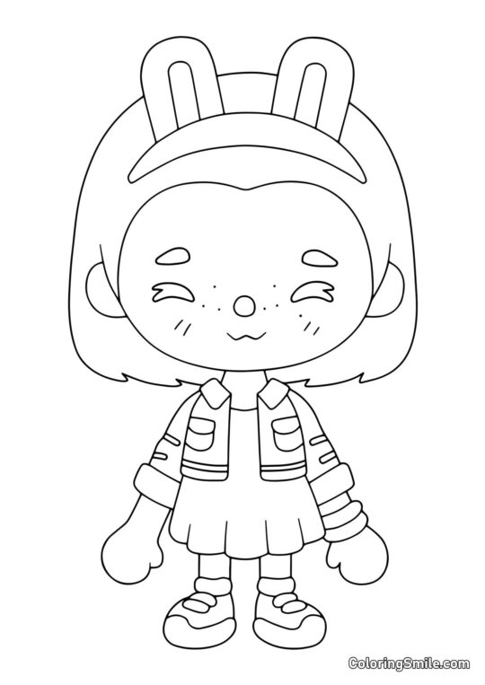 Тока Бока дівчина з зайчими вухами - Розмальовка