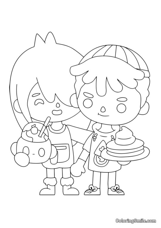 Тока Бока хлопчик і дівчина - Розмальовка