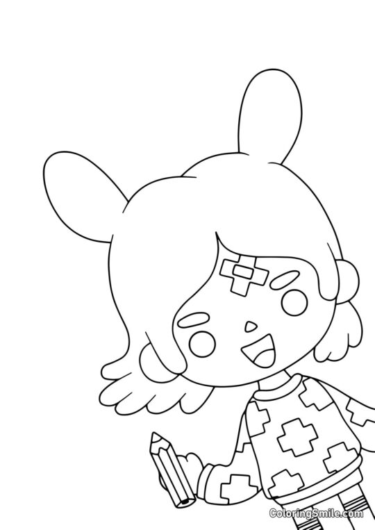 Тока Бока Ріта з олівцем - Розмальовка