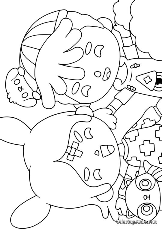 Тока Бока хлопчик і дівчина сміються - Розмальовка