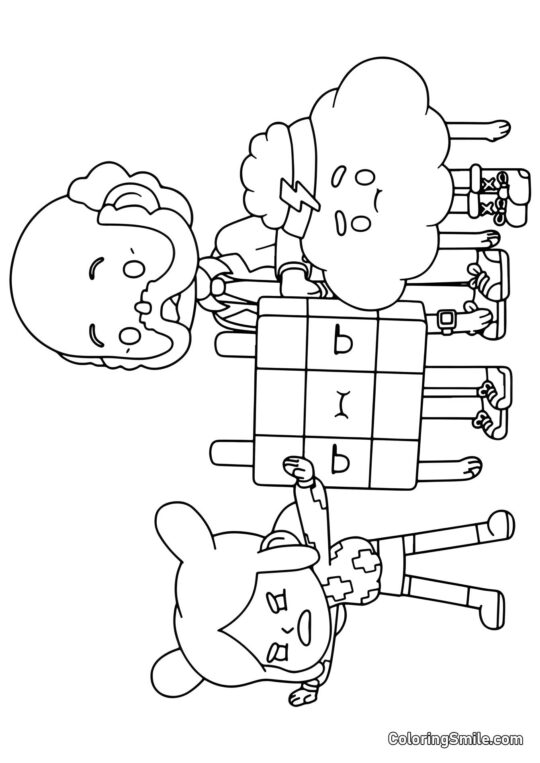 Тока Бока дівчина, дідусь і крамбли - Розмальовка