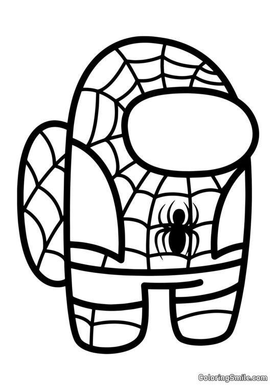 Персонаж з Among Us Людина-Павук - Розмальовка