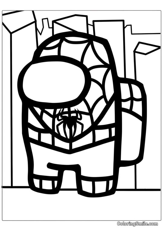 Людина-Павук з Among Us - Розмальовка