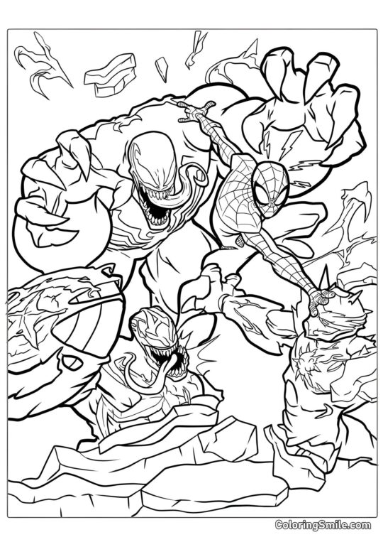 Людина-Павук і Веном - Розмальовка