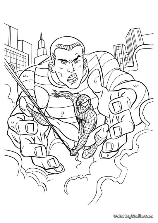 Людина-Павук і Пісочна Людина - Розмальовка