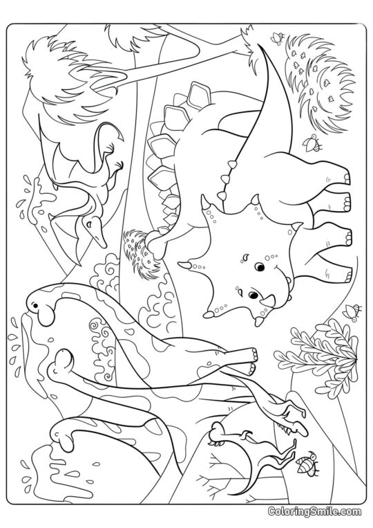 Динозаври юрського періоду - Розмальовка