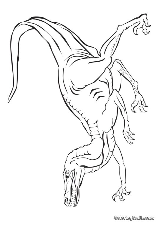 Велоцираптор на полюванні - Розмальовка