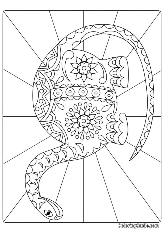 Заплутаний малюнок динозавра - Розмальовка