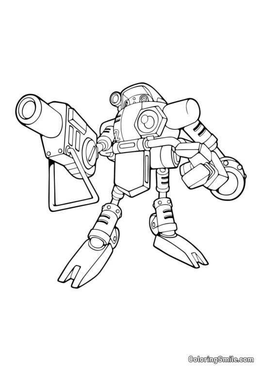 Робот Е-102 Гамма з Соніка - Розмальовка