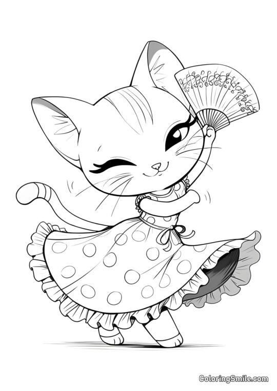 Мила кішка з вентилятором Мила кішка з вентилятором - Розмальовка