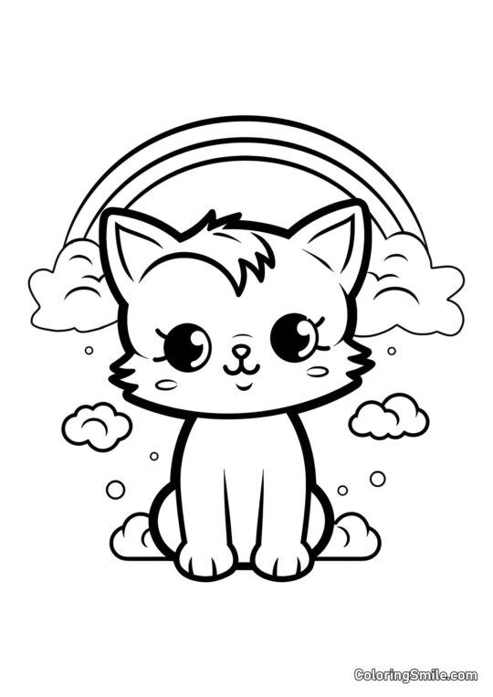 Кошеня та веселка Кошеня та веселка - Розмальовка