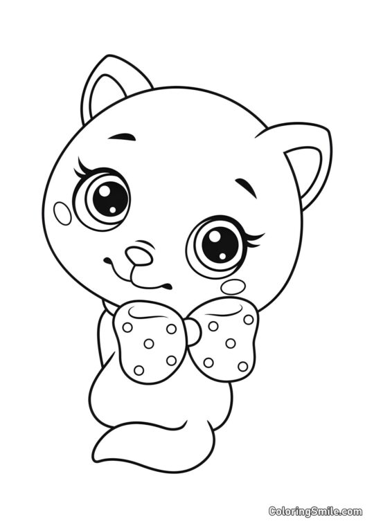 Кошеня з бантом Кошеня з бантом - Розмальовка