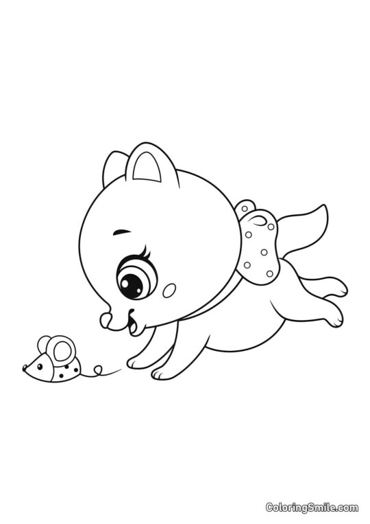 Кошеня та миша Кошеня та миша - Розмальовка