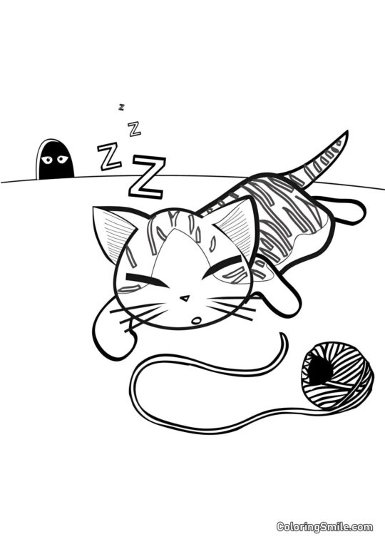 Миші спостерігають за кішкою Миші спостерігають за кішкою - Розмальовка