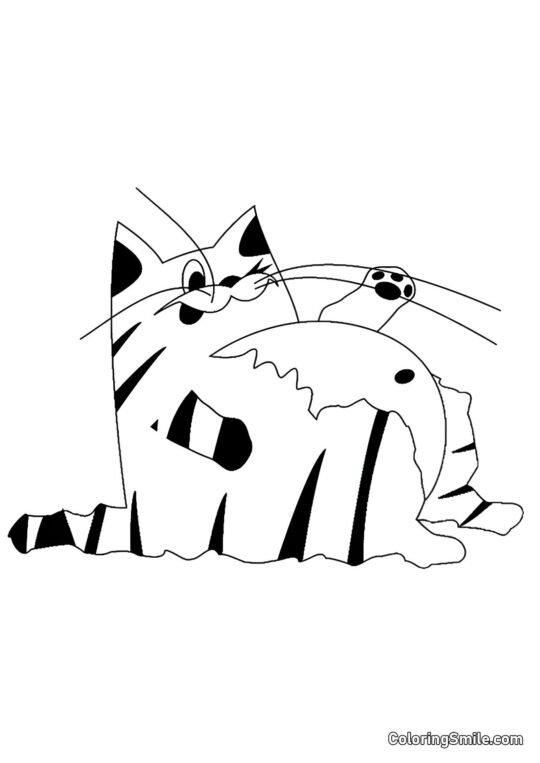 Пухка кішка Пухка кішка - Розмальовка