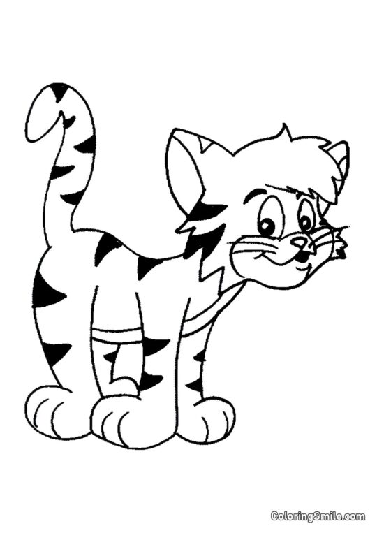 Лукава смугаста кішка Лукава смугаста кішка - Розмальовка