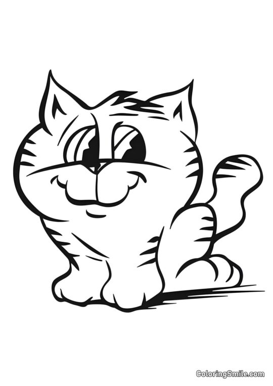 Весела кішка Весела кішка - Розмальовка