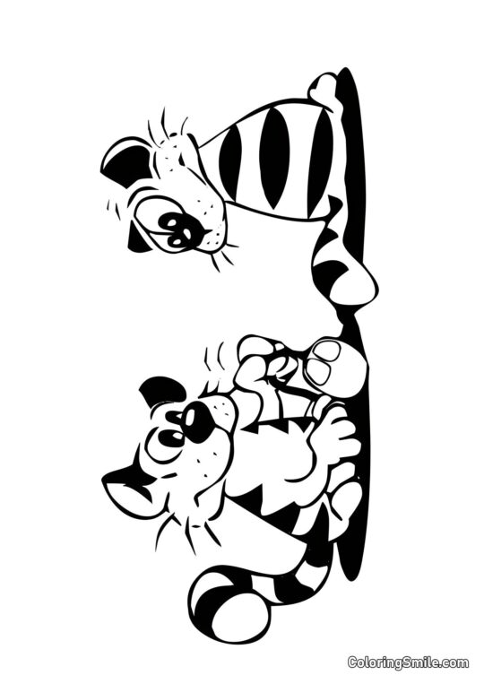 Смугасті кошенята Смугасті кошенята - Розмальовка