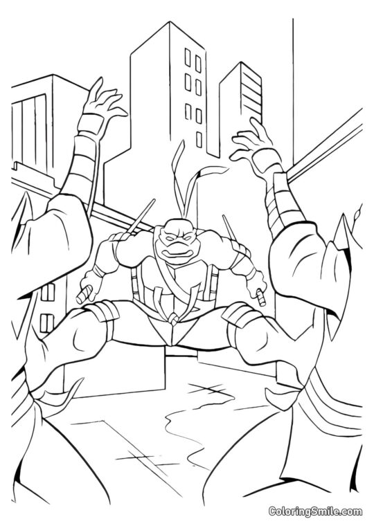 Рафаель переміг двох одним ударом - Розмальовка