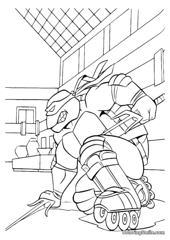 Рафаель на роликових ковзанах - Розмальовка