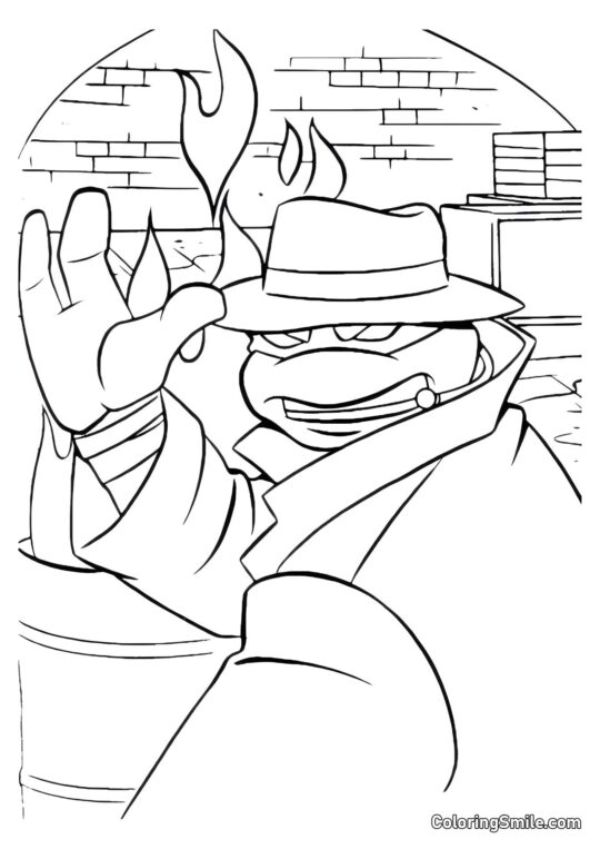 Черепашка-ніндзя в темному провулку - Розмальовка