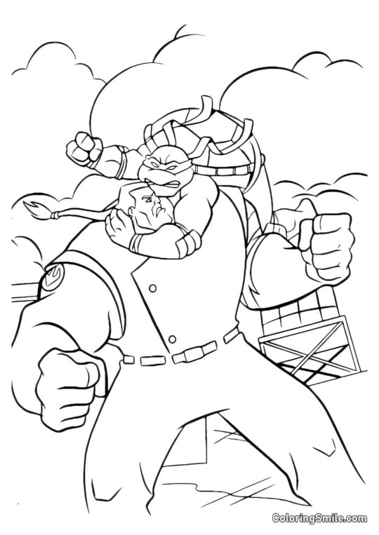 Черепашка-ніндзя атакує - Розмальовка