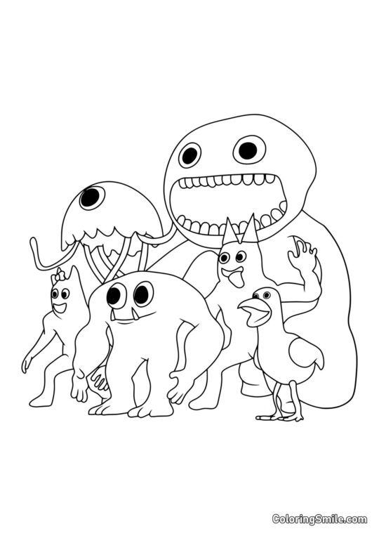 Персонажі Гартену Банбан - Розмальовка