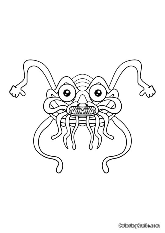 Лапшевий Ніндзя з дитячого садка Банбан - Розмальовка