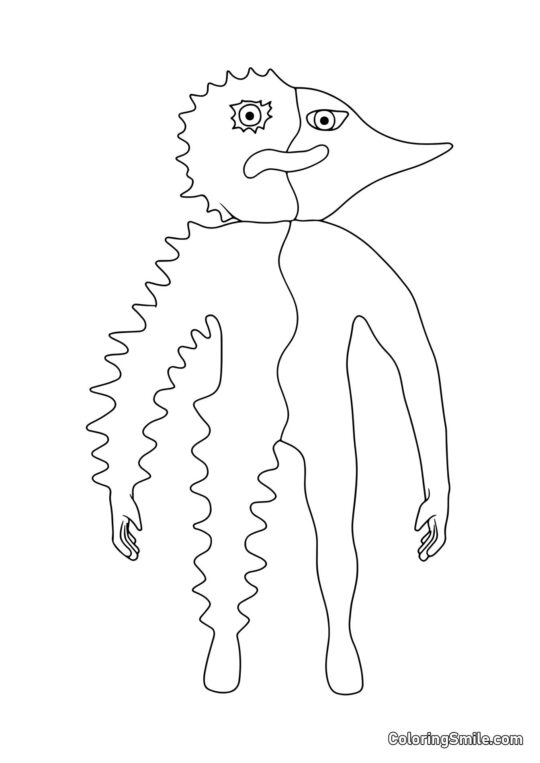 Клоун з дитячого садка Банбан 4 - Розмальовка