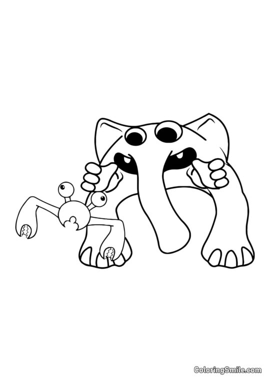 Тренер Піклз і Крабзілла - Розмальовка