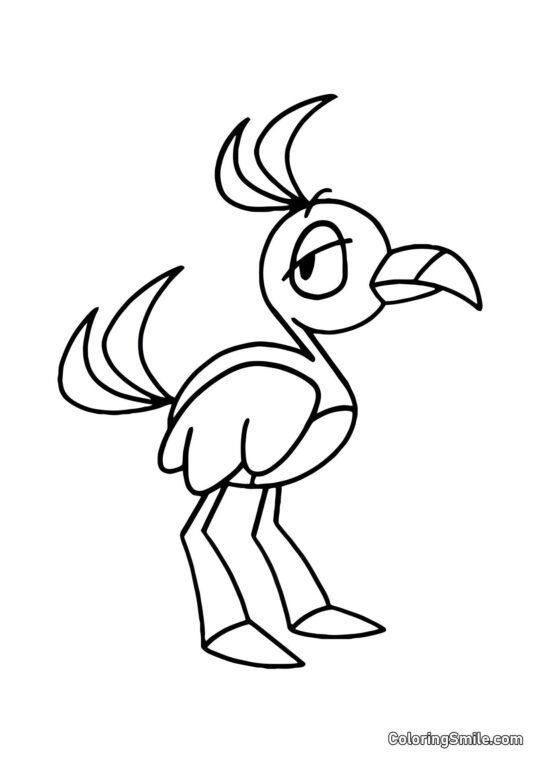 Рожева пташка Опіла - Розмальовка