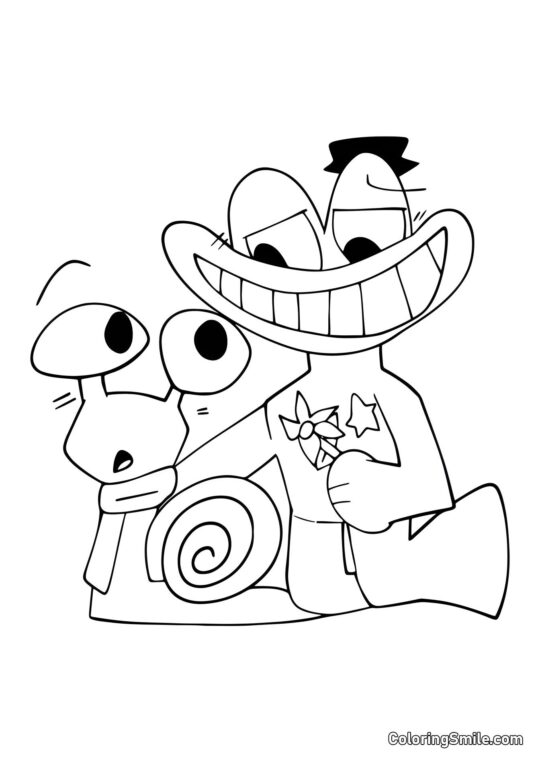 Равлик Селена і Шериф Джефф - Розмальовка