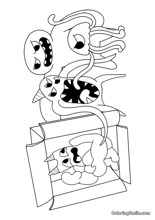 Банбан ховається в коробці - Розмальовка
