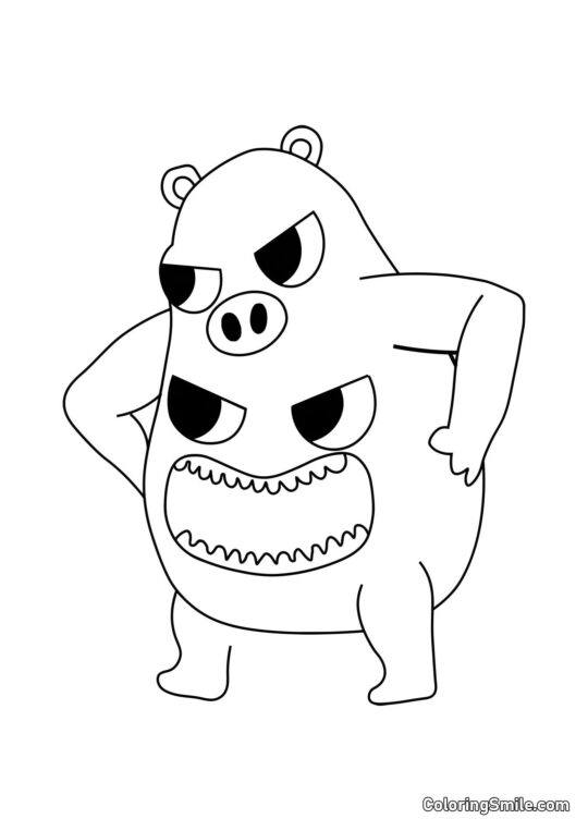 Злий Шеф Пігстер з дитячого садка Банбан - Розмальовка