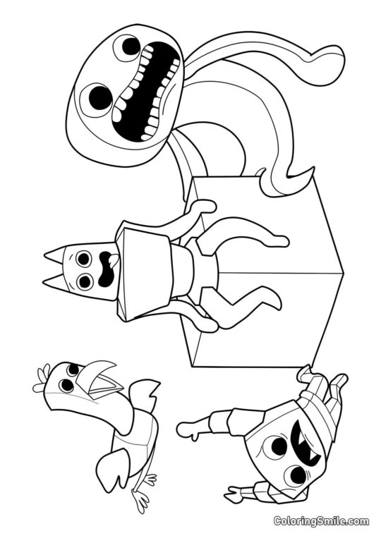 Персонажі дитячого садка Банбан 2 - Розмальовка