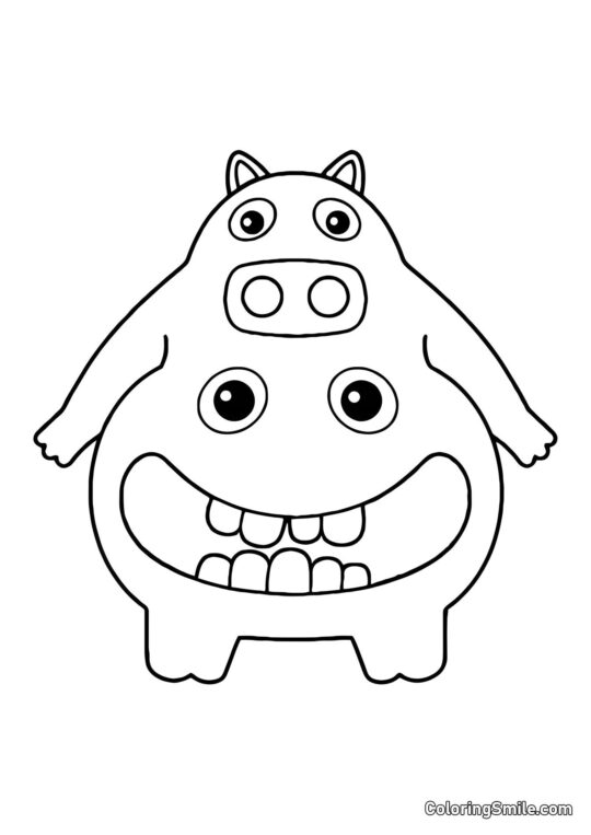 Рожевий Шеф Пігстер з дитячого садка Банбан - Розмальовка