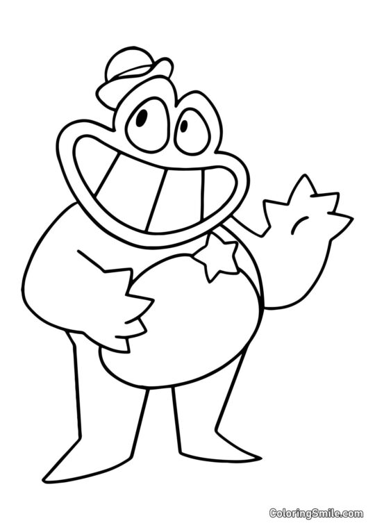 Шериф Джефф з дитячого садка Банбан, що махає рукою - Розмальовка