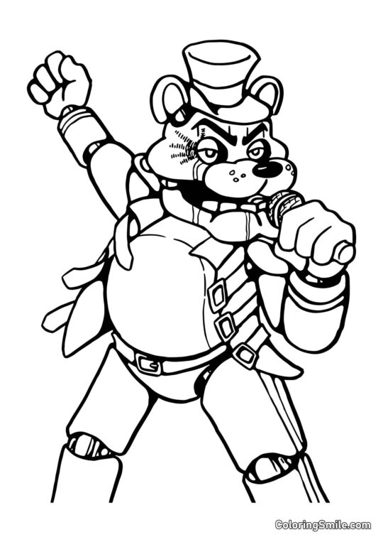 Фредді співає на сцені - Розмальовка