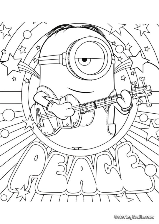 Стюарт з Гітарою - Розмальовка